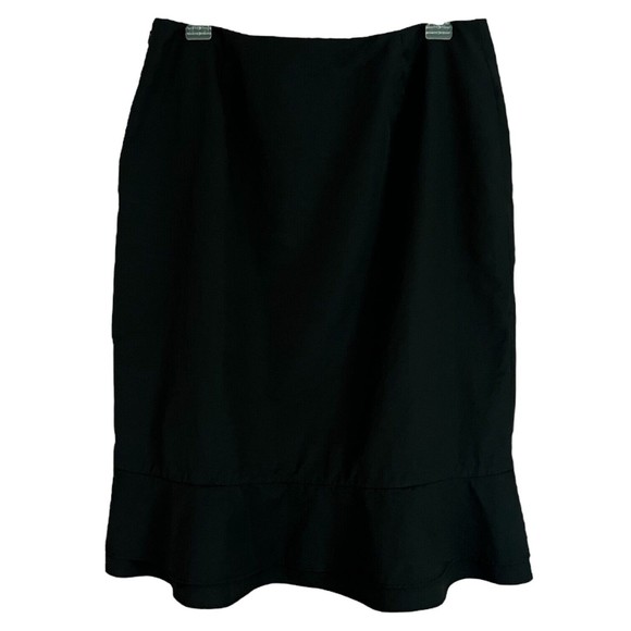 British India Black Skirt Ruffle Bottom Trumpet Style w/ Flounce Women's Size 9 - Picture 9 of 11